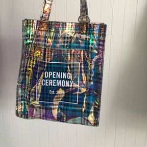 RARE opening ceremony holographic tote